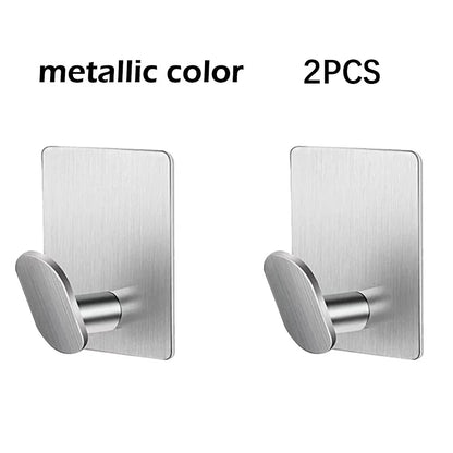 2pc/4pc bathroom clothes hooks, adhesive wall hooks, stainless steel towel racks, bathroom kitchen hardware, multi-purpose hooks