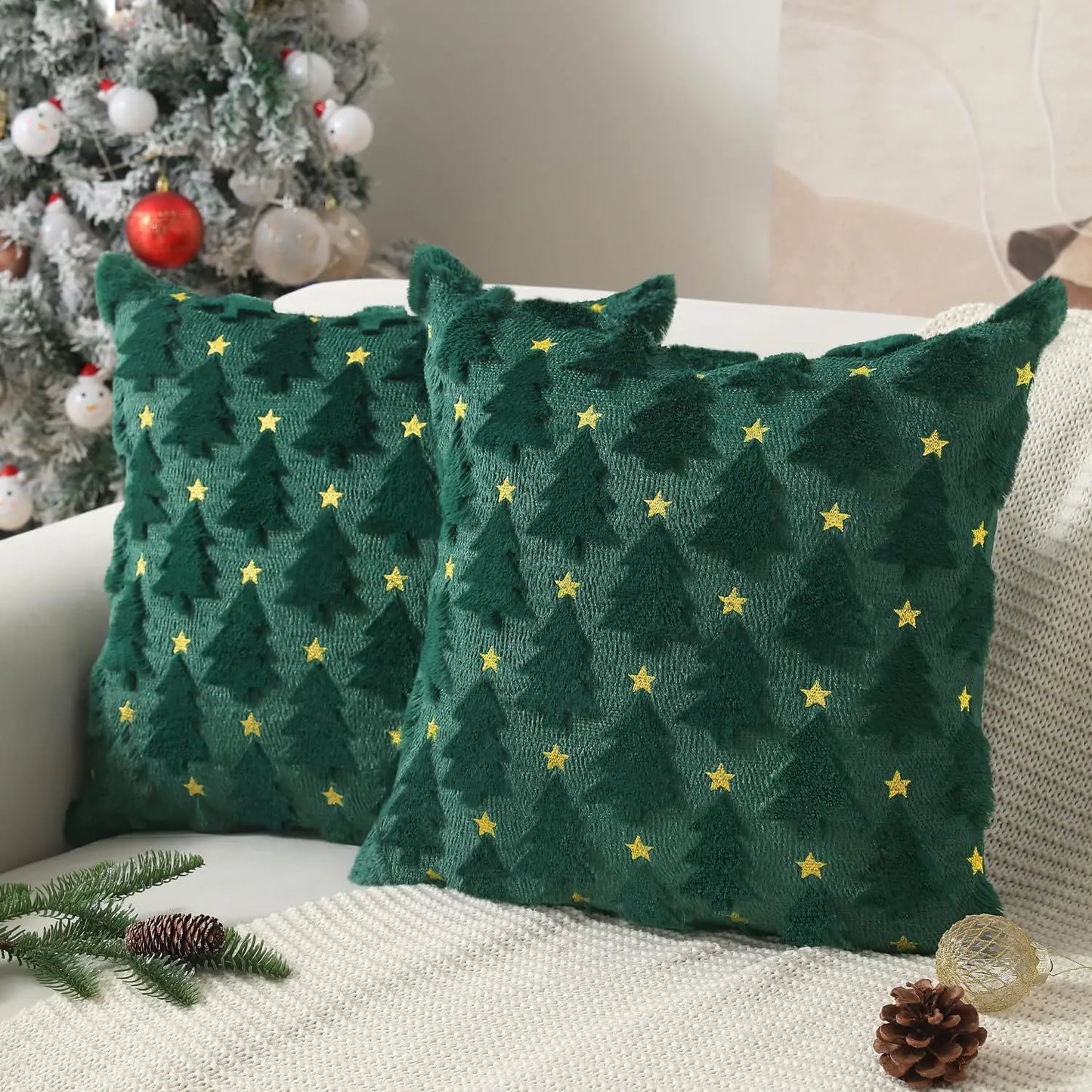 1pc Spring Decorative Throw Cushion - Knitted Spring Tree for Living Room Sofa Cushion Cover