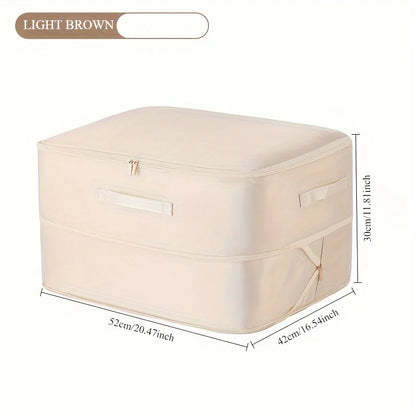 Heavy-Duty Self-Compressing Storage Bag - Portable Organizer for Clothes, Blankets & Quilts, Ideal for Closet Organization