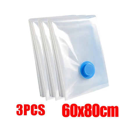 4pcs Thickened Vacuum Compression Bag, Transparent Quilt Vacuum Bag, Storage Bag, Household Clothing Storage And Sorting Bag