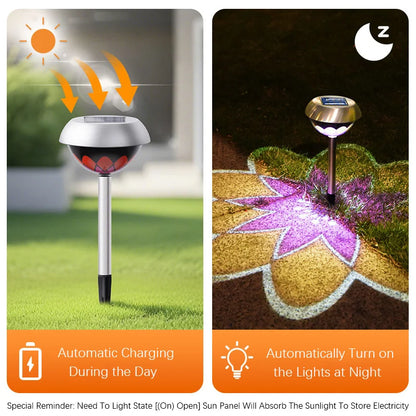 Solar Outdoor Spotlight, LED Waterproof Ground Plug Lights, Light Control, for Garden Street Balcony Camping Summer Home Decor 