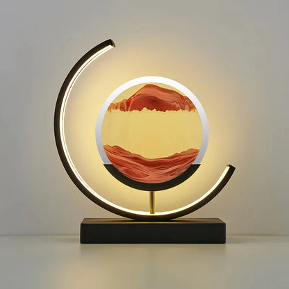 LED Night Light Moving Sand Art Table Lamp Quicksand Sandscape 3D Hourglass Bedside Lamps Flowing Sand Painting Home Decor Gifts
