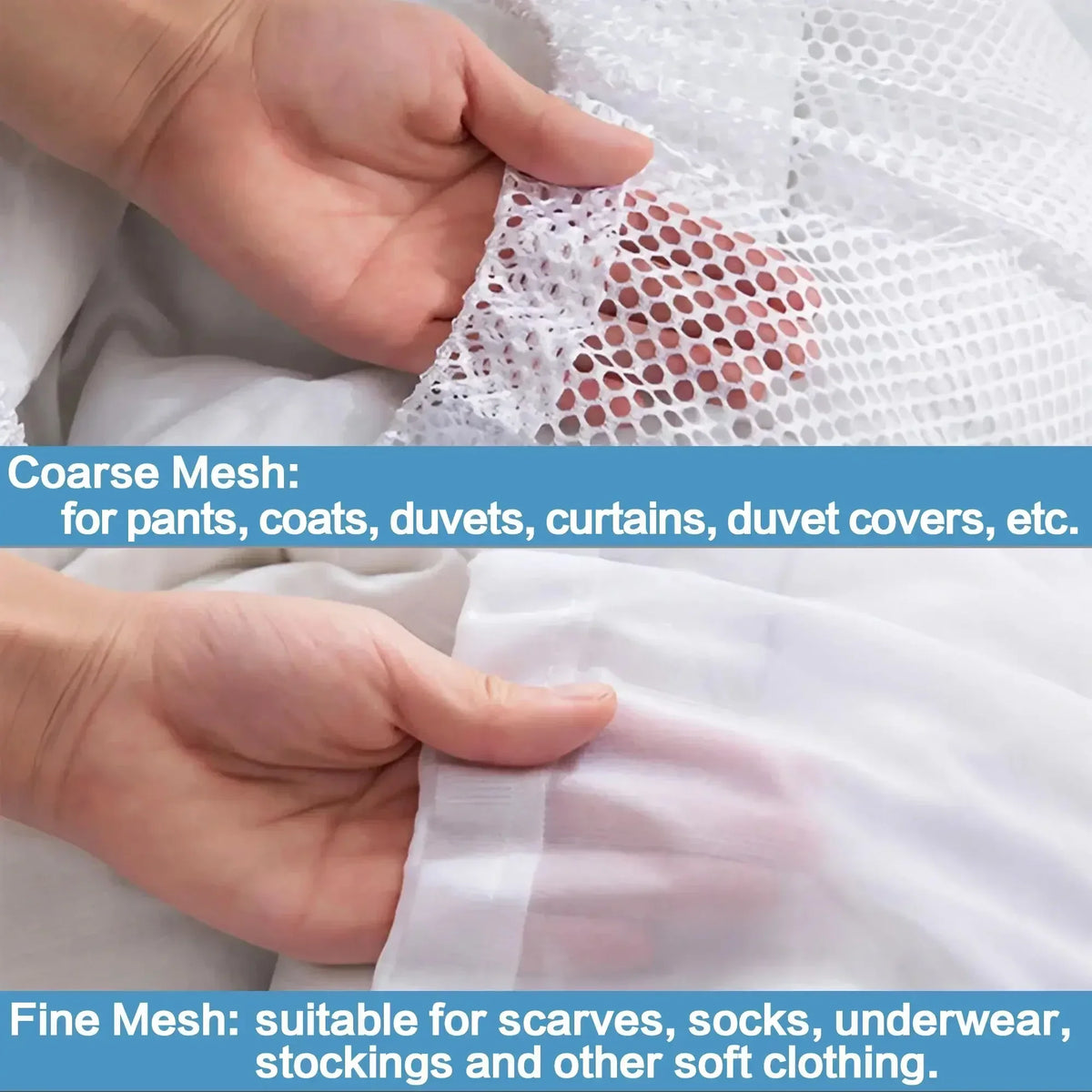 1PC Drawstring Laundry Bag Large Capacity 4 Size Fine Mesh Coarse Mesh Wash Bag For Clothes Jeans Blankets Durable Washing Net