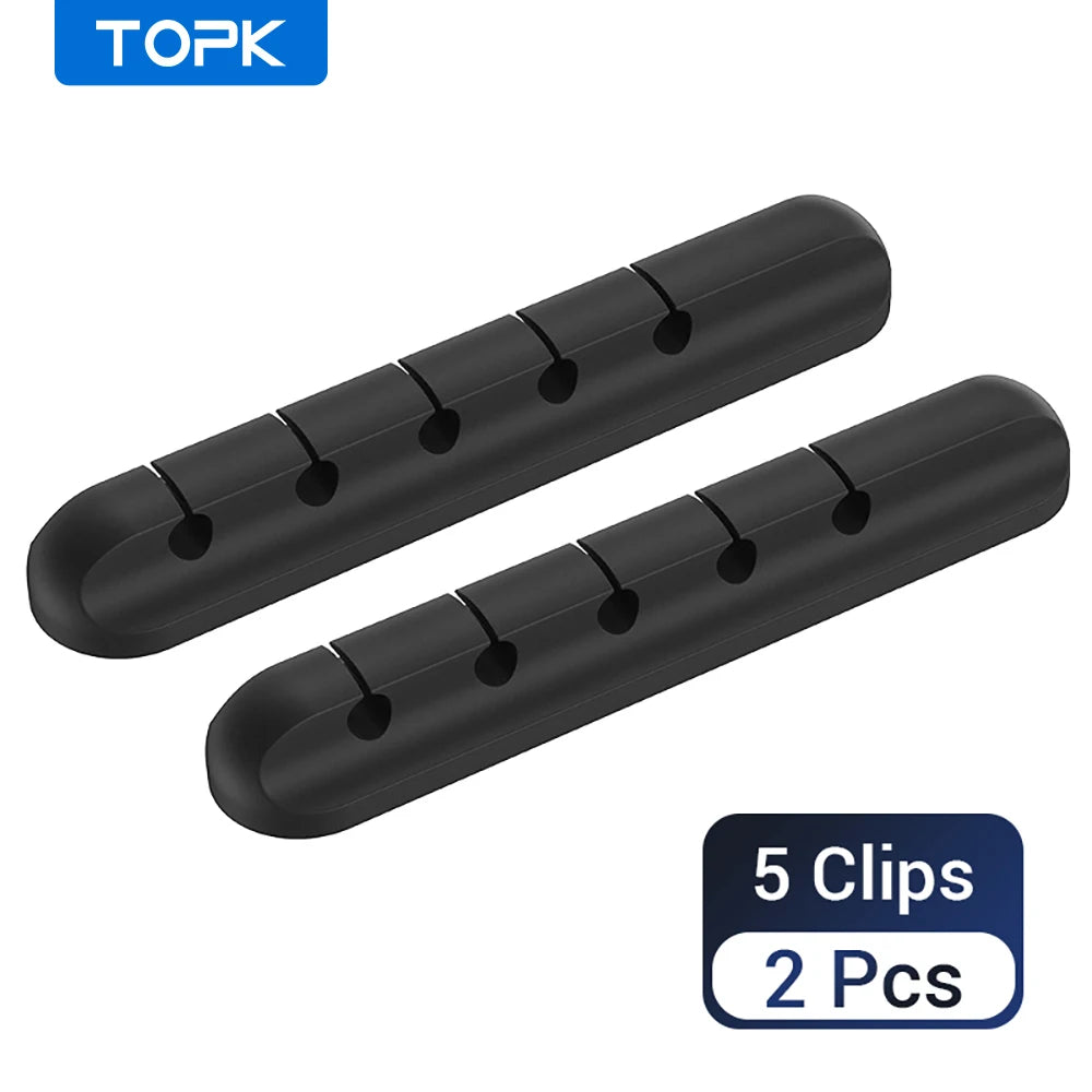 L16 Cable Organizer 5 Hole Silicone USB Desktop Management Clip Holder for Web Mouse Headset Wire Organizer