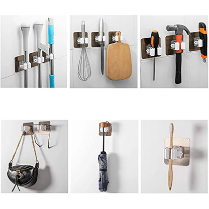 1-10Pcs Multi-Purpose Hooks Mop Holder Wall Mounted Mop Organizer Broom Hanger Hook Bathroom Waterproof Wall Kitchen Hook