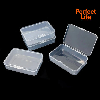 5PCS Transparent Plastic Box Jewelry Packaging Component For Receiving Box ID Card Jewelry Rectangle Home plastic storage box