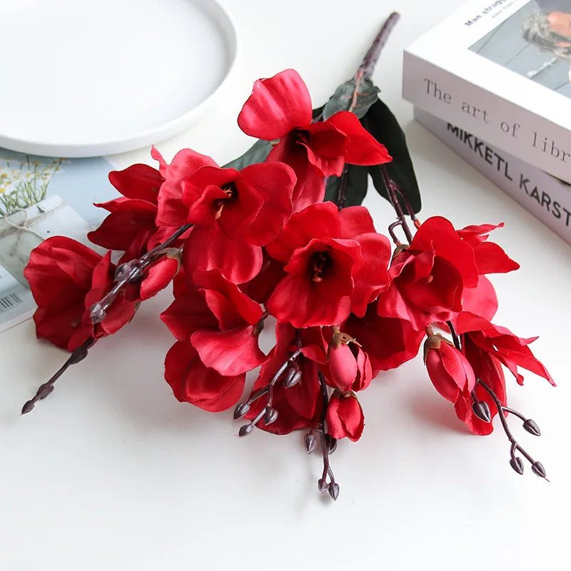 Artificial Flower Bride Bouquets Magnolia Home Decoration Simulated Bouquet Wedding Party Supplies Photography Props Accessories