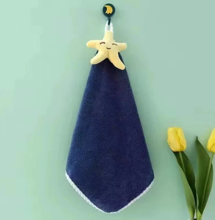 Coral Fleece Hangable Thicken Towel CartoonTowel Cute Absorbent Hand Towels Cleaning Cloth Rag Handkerchief