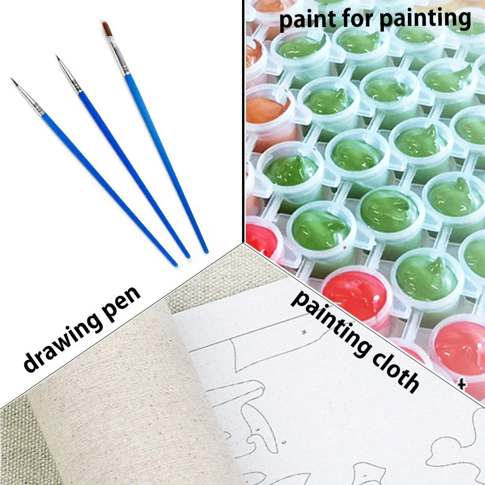 Diy Paint By Numbers Landscape Oil Painting Package For Adults Unique Gift Digital Picture Number Drawing On Canvas Home Decor