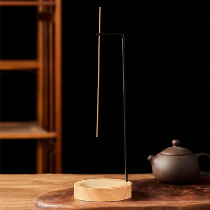 Upside Down Incense Burner - Wooden Round Incense Stick Holder Tray Ornament, Zen Garden Home Decor for Bedroom Yoga Meditation
