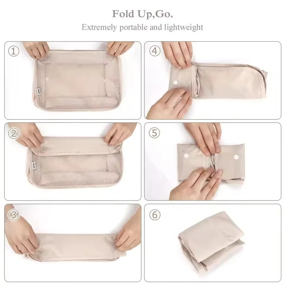 7PCS Set Travel Luggage Organizer Bags Clothes Shoes Packing Set Suitcase Foldable Cube Dormitories Clothes Storage Bag 7PCS Bag