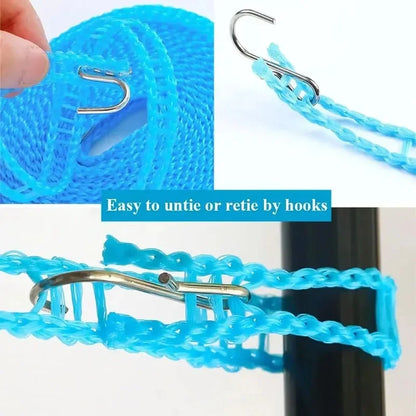 Outdoor Clothesline Nylon Non-Slip Laundry Line Rope Travel Business Windproof Clothes Cord 10 Meter Long