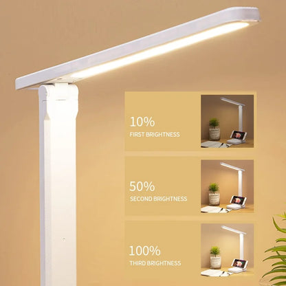 6000mAh LED Table Lamp USB Chargeable/Plug in Stepless Dimmable Desk Lamp Touch Foldable Eye Protection Reading Night Light