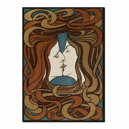Art Nouveau Retro Poster Abstract Wallpaper Print Canvas Painting Wall Art Picture for Living Room Home Decor Aesthetic Mural