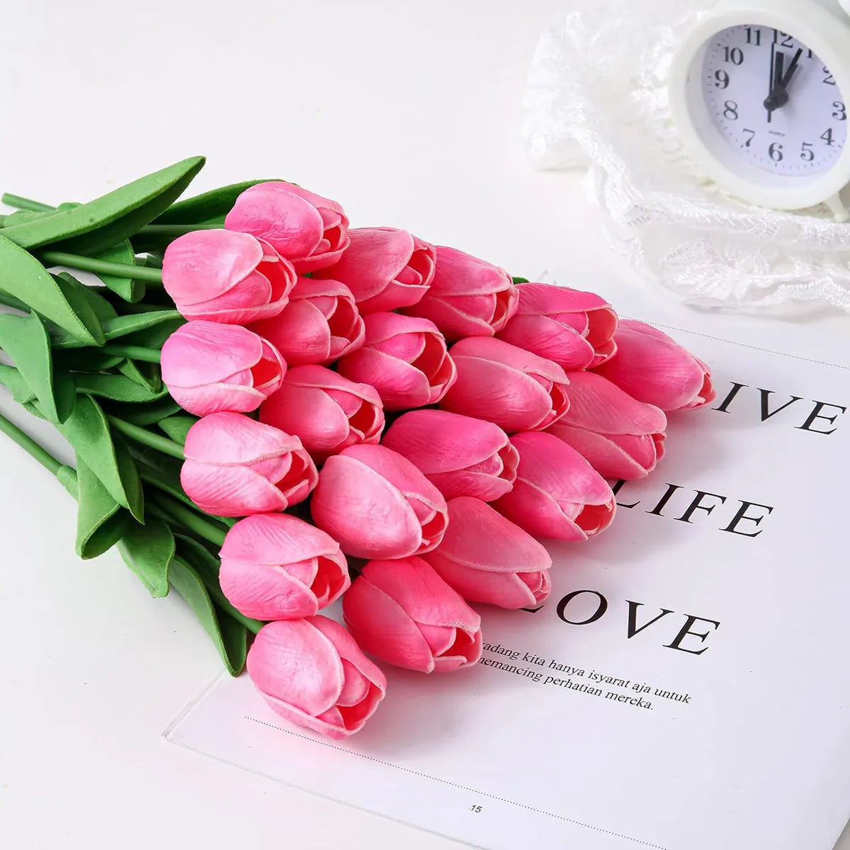 10PCS Artificial Flower Real Touch Tulip Scrapbooking Vase for Home Decor Wedding Garden Rose Arch Garland  Mother's Day Bouquet