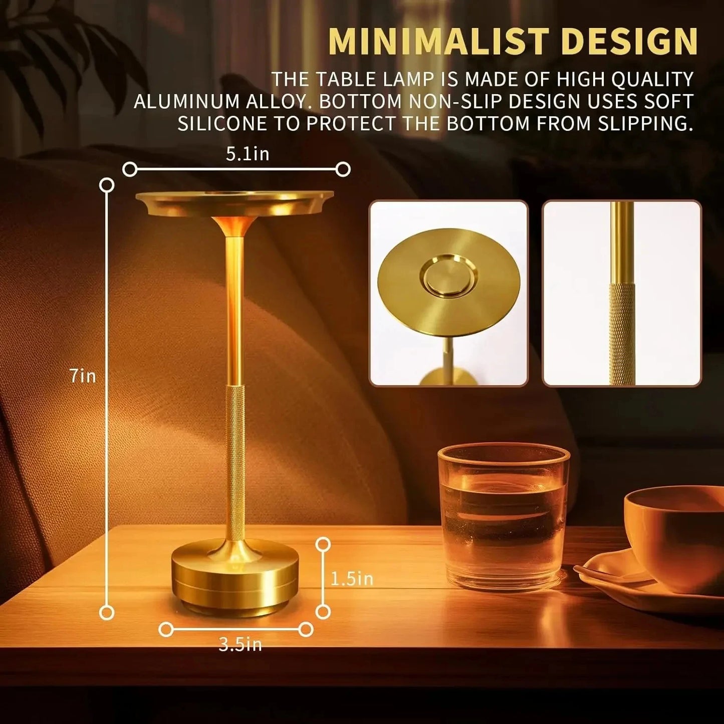 Rechargeable Cordless Table Lamps Portable 6Hours 8Hours Battery Table Light 3000K 6000K LED Table Light