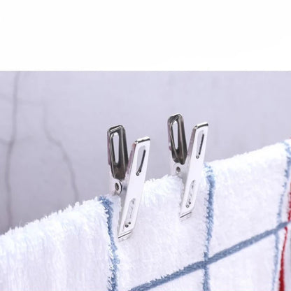 20Pcs Stainless Steel Clips Thickened for Drying Clothes Thickened for Drying Socks Small Clips Flat Mouth Clips Stainless Steel