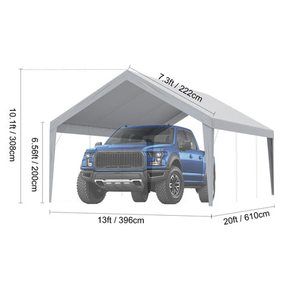SucceBuy Carport Replacement Canopy Cover Garage Top Tent Shelter Tarp Heavy-Duty Waterproof & UV Protected with Ball Bungees