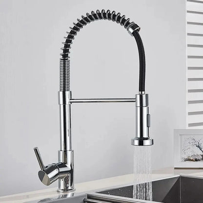 Brushed Nickel Kitchen Faucet Deck Mounted Mixer Tap 360 Degree Rotation Stream Sprayer Nozzle Kitchen Sink Hot Cold Taps Brass