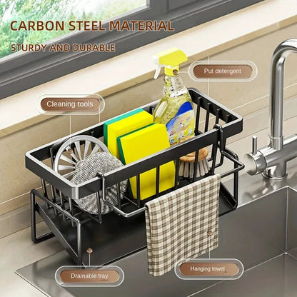 Sponge Draining Rack – Dishcloth & Dishwashing Liquid Storage, Kitchen Organizer