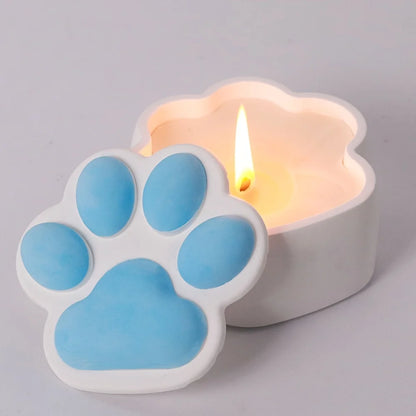Cat Claw Storage Box Silicone Mold DIY with Lid Candle Jar Crafts Making Plaster Concrete Resin Ashtray Casting Molds Home Decor