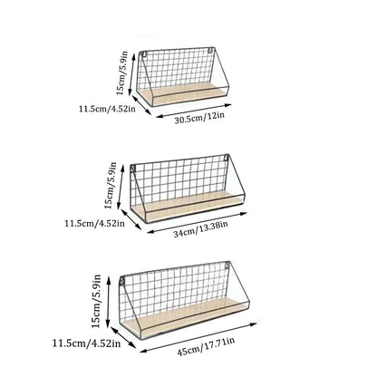 1pc Creative Wall Mounted Shelves, Bedroom Iron Wall Hanging Storage Shelves, Storage Baskets, Hanging Shelves, Home Furnishings