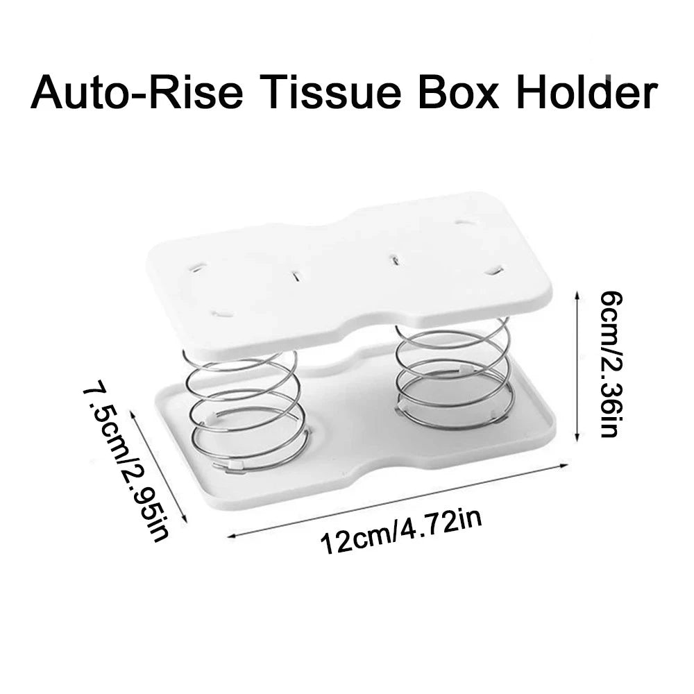 Automatic Tissue Box Tissue Dispenser Spring Loaded Tissue Holder Office Home Kitchen Toilet Bracket Organizer for Living Room