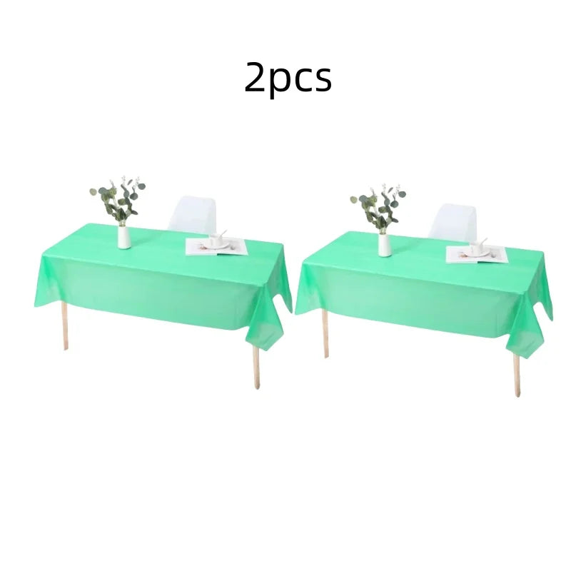 1pc Reusable Tablecloths 137x183cm BPA Free Plastic Dining Table Cover Cloth for Parties Picnic Camping Disposable Tablecloths