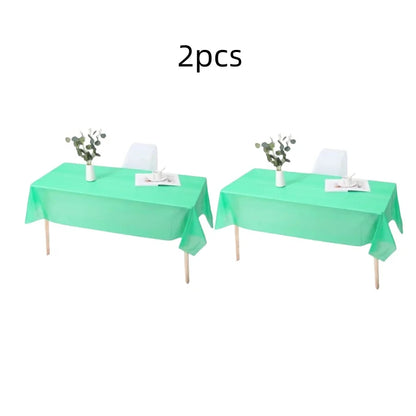 1pc Reusable Tablecloths 137x183cm BPA Free Plastic Dining Table Cover Cloth for Parties Picnic Camping Disposable Tablecloths