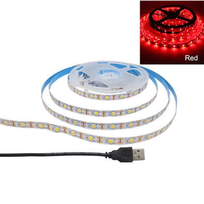5V Black USB LED Strip Light SMD 2835 Warm White Red Yellow Blue Flexible Lighting Ribbon TV Background Tape Home Decor Lamp