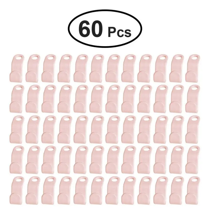 60pcs/set Plastics Hanger Connection Hook Stackable Space Saving Storage Multifunctional Hanging Clothes Rack