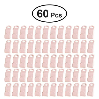 60pcs/set Plastics Hanger Connection Hook Stackable Space Saving Storage Multifunctional Hanging Clothes Rack