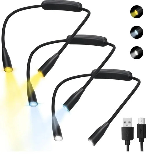 Rechargeable LED Neck Reading Lights Neck Light for Reading Lamp 3 Colors 9 Brightness Flexible Arm Neck Light Read Book Light