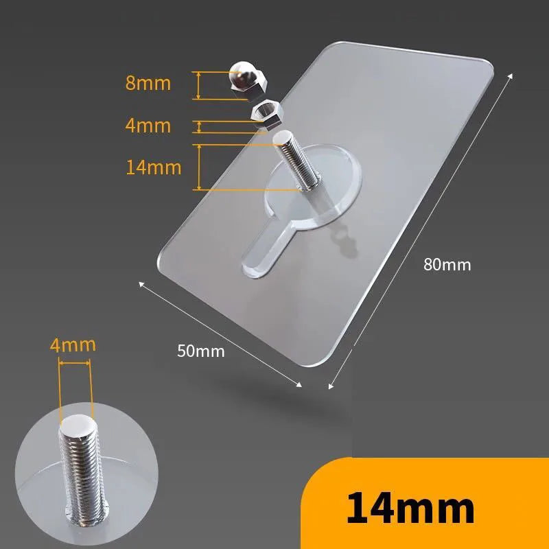 2-10pcs Punch-Free Screw Stickers Wall Picture Non-Marking Hook Invisible Traceless Picture Hanging Kitchen Bathroom Hanger Hook