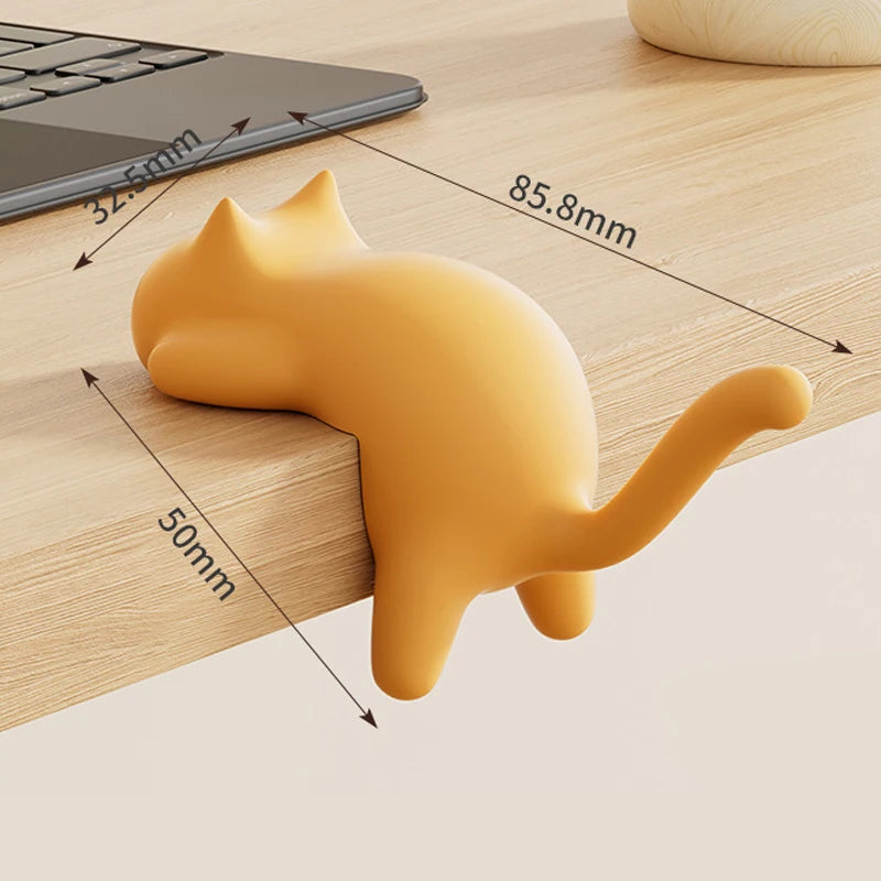 Cat Shaped No Trace Hooks, Damage-Free Wall Mount Holder Clip for Bag/Purse/Pencil Case on Desk Table Study Office