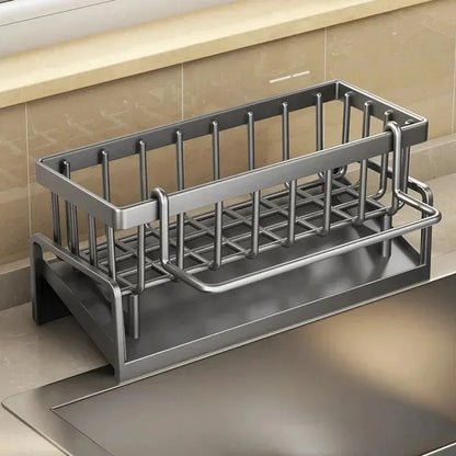 Multifunctional Sponge Draining Rack – Kitchen Cloth & Dishwashing Liquid Storage, Sink & Kitchen Organizer
