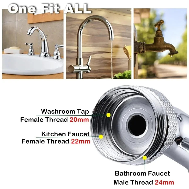 1080°Swivel Faucet Extender Sink Water Faucet Aerator Extension in Plastics, Swivel Robotic Arm Bathroom Faucet Extender Kitchen