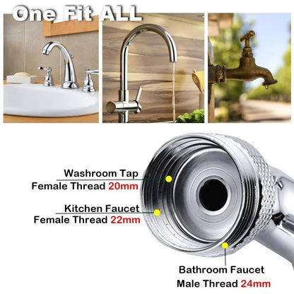 1080°Swivel Faucet Extender Sink Water Faucet Aerator Extension in Plastics, Swivel Robotic Arm Bathroom Faucet Extender Kitchen