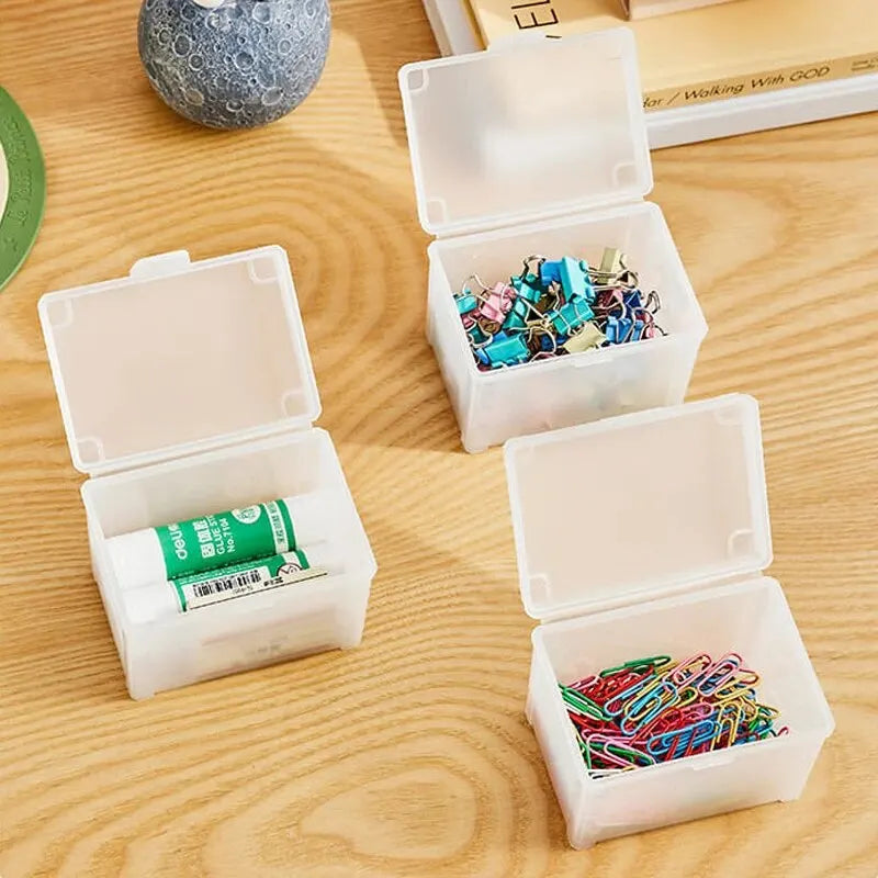 2/4PCS Small Semi-Transparent Plastic Cards Cases Folder Matte Flip-Top Jewelry Box Accessories Storage Organize Packaging Boxes