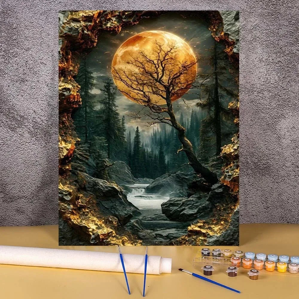 Diy Paint By Numbers Landscape Oil Painting Package For Adults Unique Gift Digital Picture Number Drawing On Canvas Home Decor