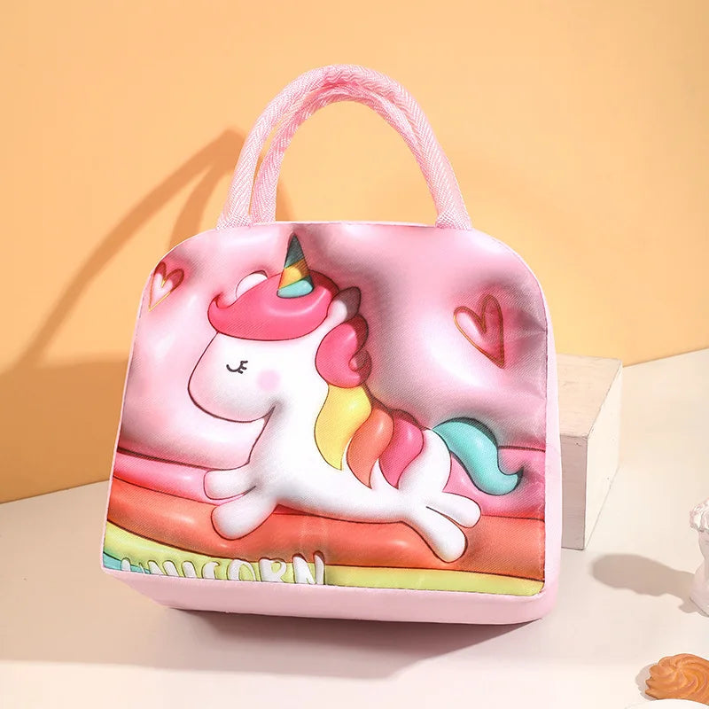 Lunch Bag Thickened Handheld Insulated Lunch Box Bag Children Cute With Meals Lunch Box Bag