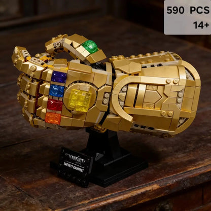 MOC 590PCS Infinity Stones Gloves Building Block Model Ornament Finger Snap Gloves Kit Birthday Gift Festival Party Gifts