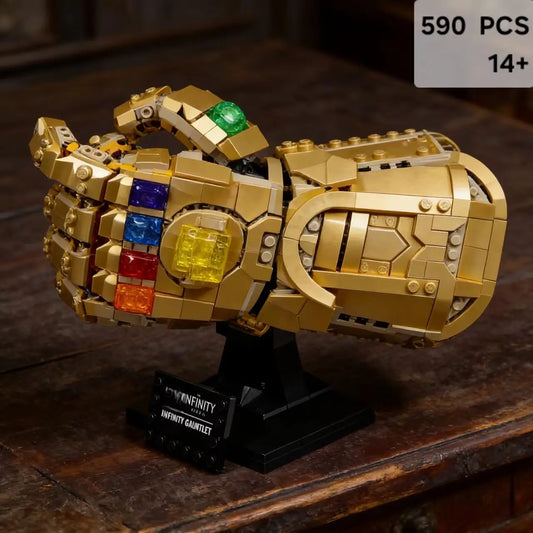 MOC 590PCS Infinity Stones Gloves Building Block Model Ornament Finger Snap Gloves Kit Birthday Gift Festival Party Gifts