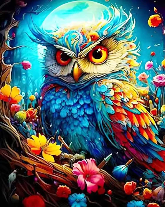 HUACAN Owl Animal Painting By Numbers On Canvas Flower Coloring On Canvas By Adult Pictures Drawing Art Kits Home Decor Gift