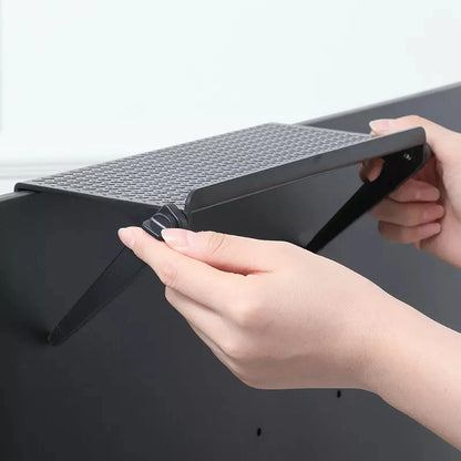 TV Screen Storage Shelves Adjustable Monitor Stand Computer Desktop Display Organizer Router Shelf Rack Home Office