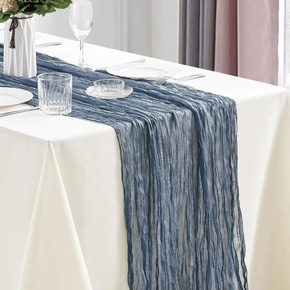 6pcs Cheesecloth Table Runner Boho Gauze Table Runner 40x270cm for Wedding Bridal Shower Birthday Party