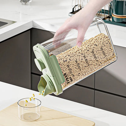 Large Capacity Kitchen Storage Can - 1600/2800ML PP Plastic Sealed Scale Bucket Waterproof Seal for Flour Corn Soybeans Rice