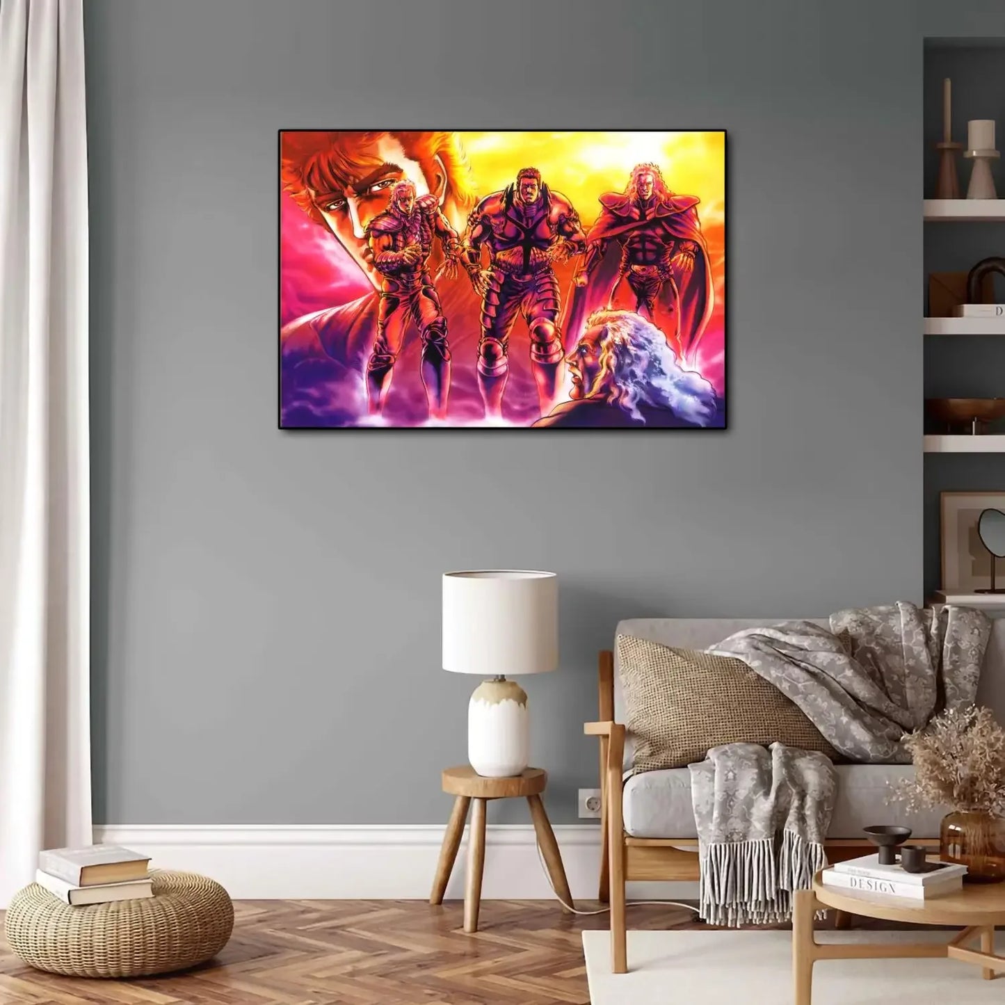 Hokuto No Ken Anime Video Game Canvas Painting Art Poster and Wall Art Picture Print Modern Family Bedroom Home Decor Posters