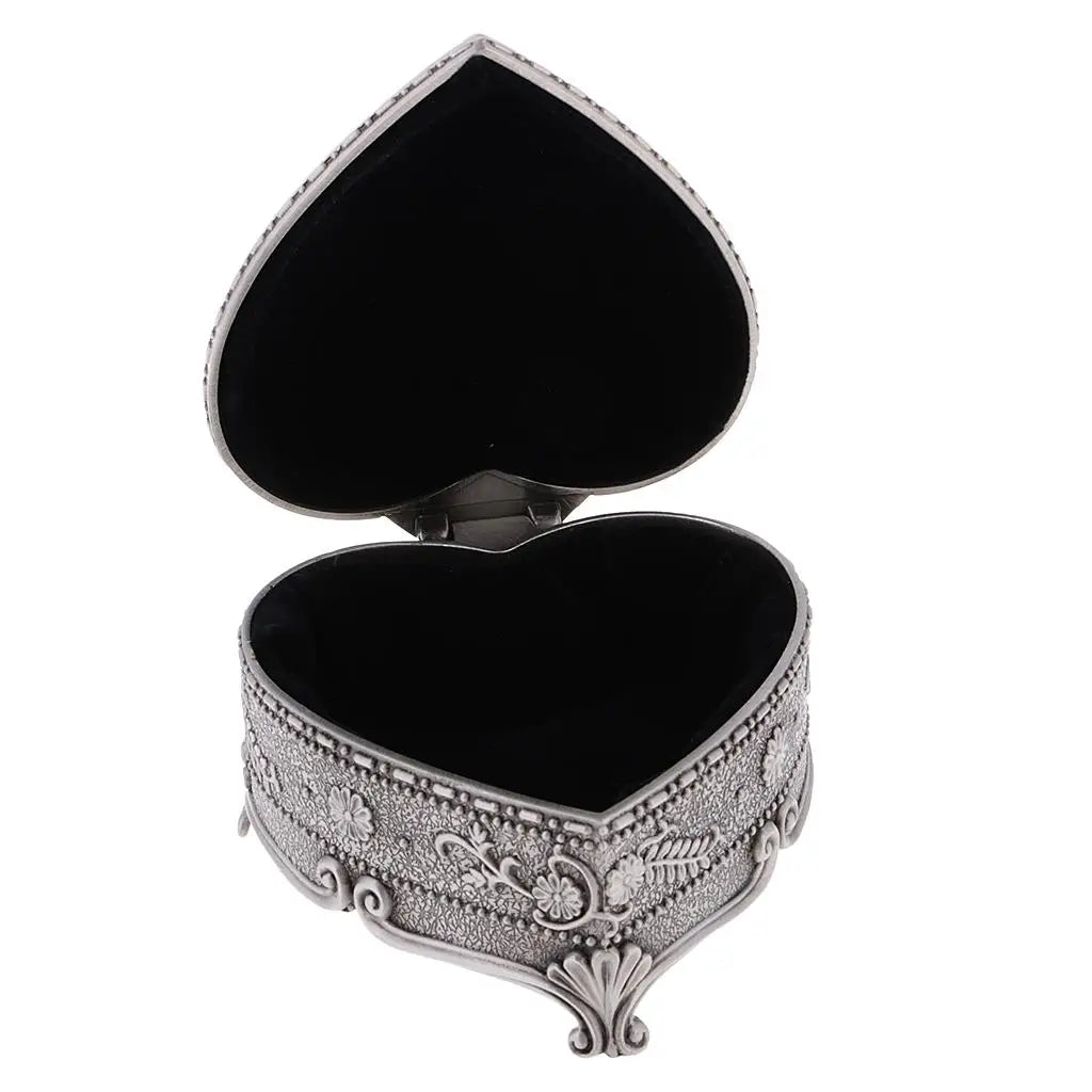 Heart Jewelry Box Container Retro Jewelry Container Trinket Case Holder Organizer  Storage European Style for Home Decor
