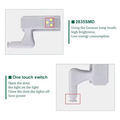 10Pcs/Set Kitchen Cupboard Lights LED Inner Hinge Lamp Lighting for Bedroom Wardrobe Closet Under Cabinet Lights Night Light